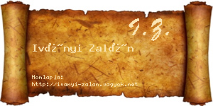 Iványi Zalán névjegykártya