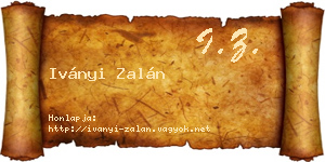 Iványi Zalán névjegykártya